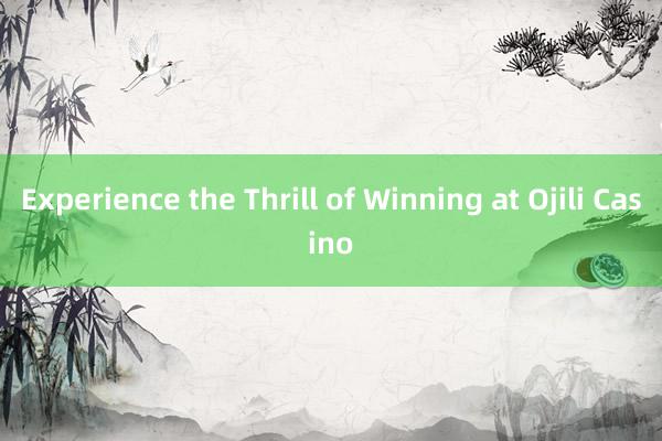 Experience the Thrill of Winning at Ojili Casino