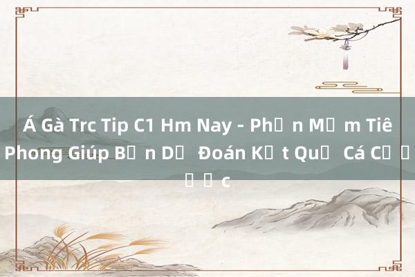 Á Gà Trc Tip C1 Hm Nay - Phần Mềm Tiên Phong Giúp Bạn Dự Đoán Kết Quả Cá Cược