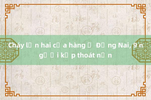 Cháy lớn hai cửa hàng ở Đồng Nai， 9 người kịp thoát nạn