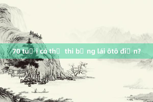 70 tuổi có thể thi bằng lái ôtô điện?