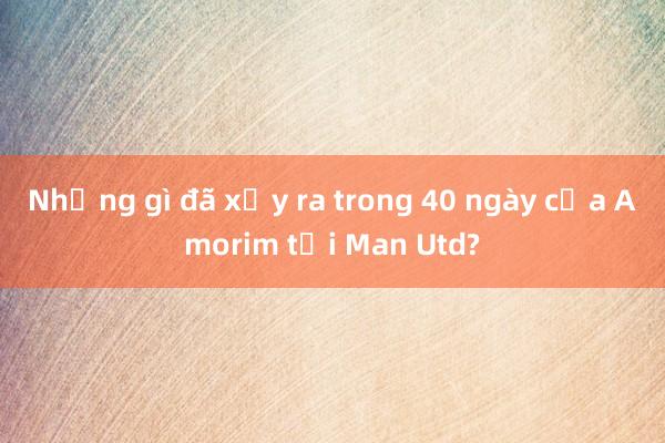 Những gì đã xảy ra trong 40 ngày của Amorim tại Man Utd?