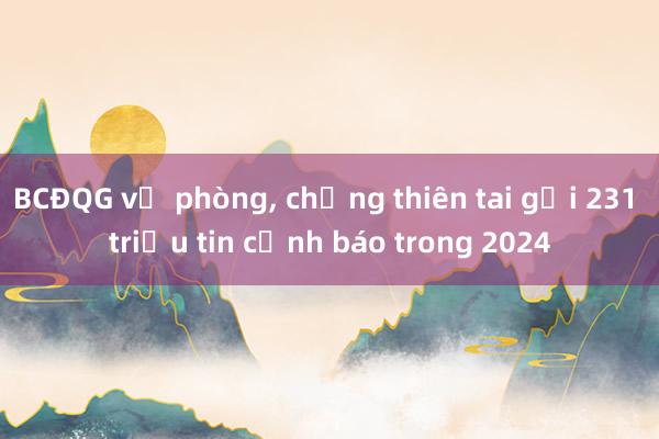 BCĐQG về phòng， chống thiên tai gửi 231 triệu tin cảnh báo trong 2024