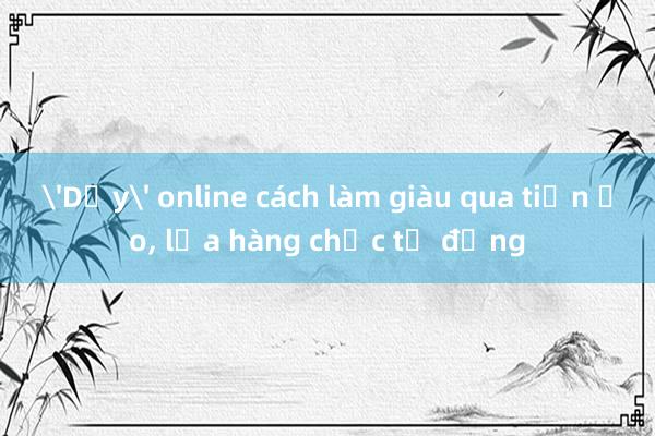 'Dạy' online cách làm giàu qua tiền ảo， lừa hàng chục tỷ đồng